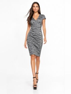 Express Gray Textured Sheath Dress Size M.